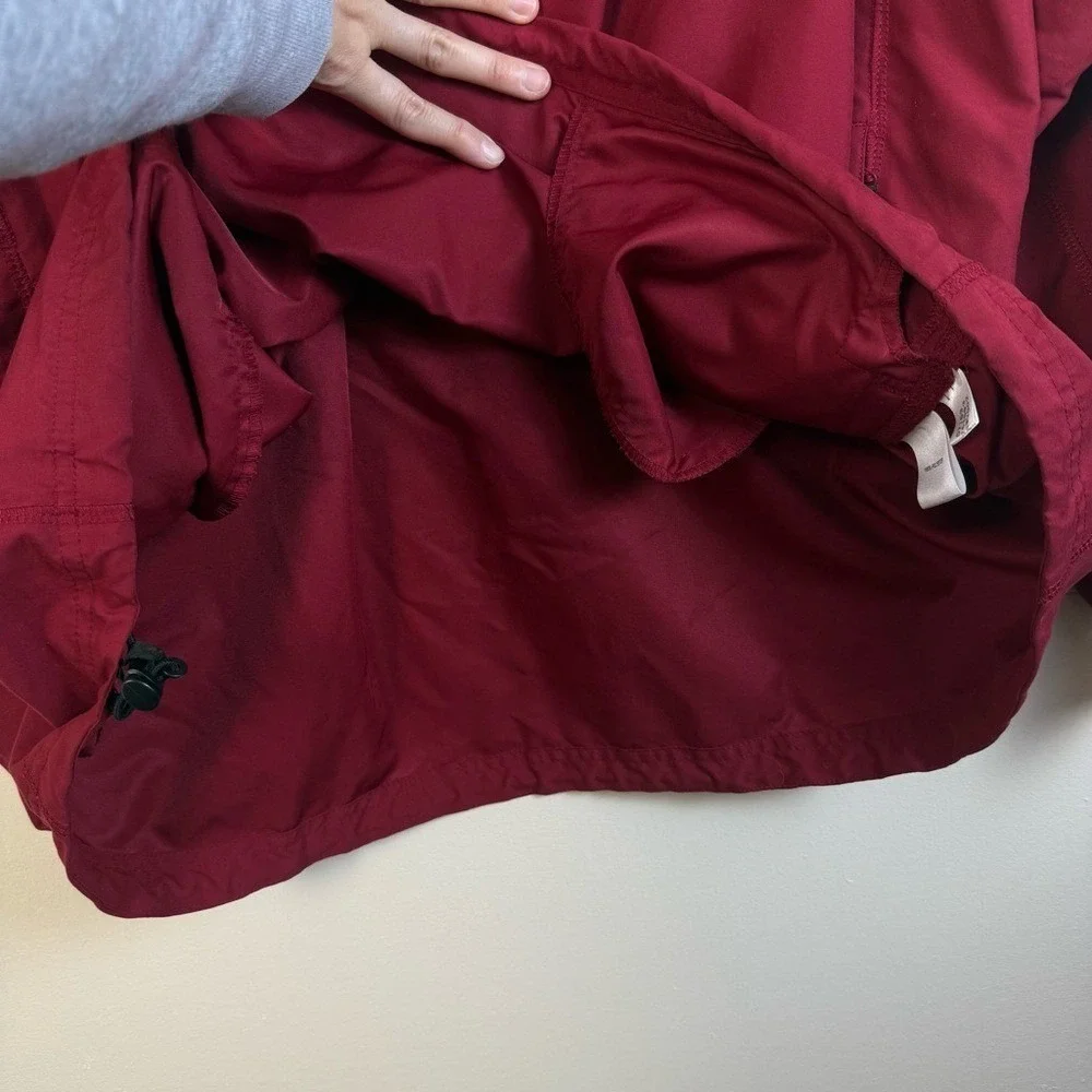 Adidas Men Maroon‎ Quarter-Zip Pullover Jacket ClimaShell Wind XL Pocket Lightwt